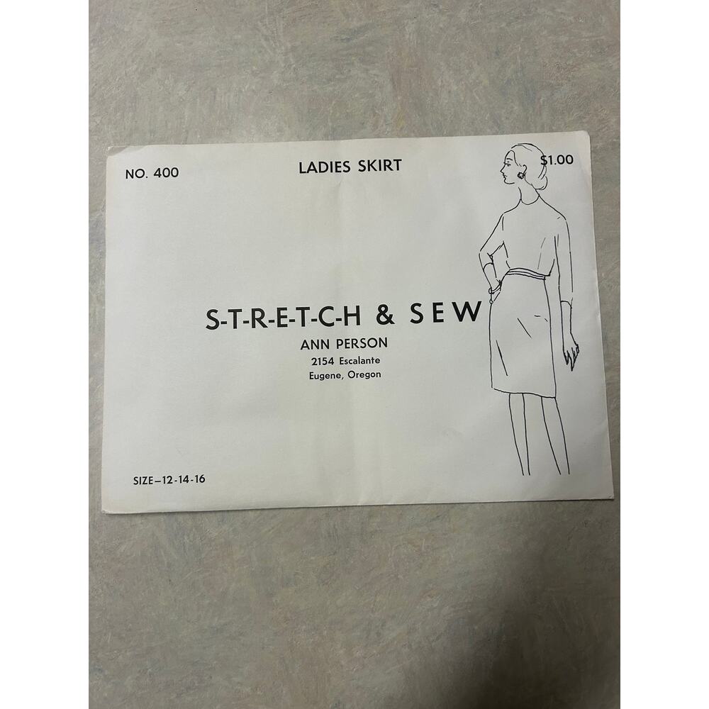 Vintage 1960's Stretch and Sew Pattern #400 Ladies Skirt